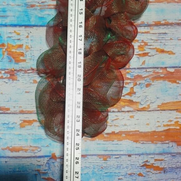 Candy Cane Wreath Green & Red Winter Christmas Wreath - Picture 3 of 6